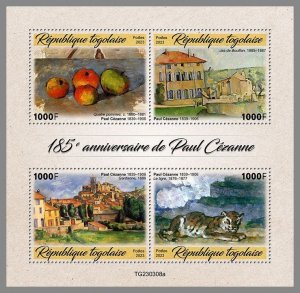 TOGO 2023 MNH 185th anniversary of Paul Cézanne Paintings M/S #308a