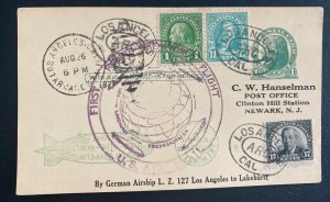 1929 Los Angeles USA Graf Zeppelin LZ 127 Round Flight Postcard cover