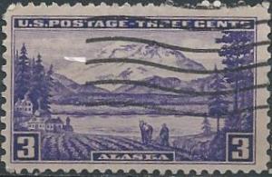US 800 (used) 3¢ Alaska Territory (1937)