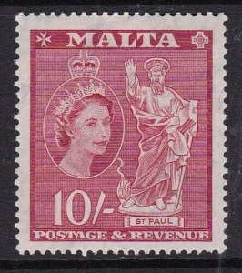 Album Treasures Malta Scott # 262 10sh Elizabeth Paul Mint LH