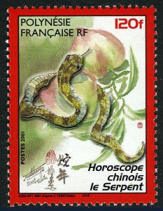 French Polynesia 793, MNH. New Year. Lunar Year of the Snake, 2001