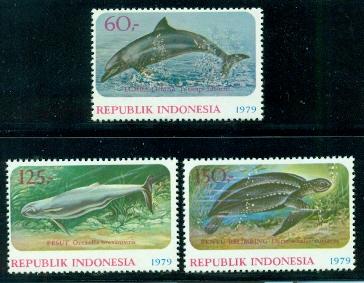 Indonesia #1064-1066  Mint  VF NH  Scott $10.00  Marine Life