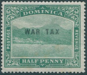 Dominica 1918 SG56 ½d deep green KGV Roseau WAR TAX toned MNG (amd)