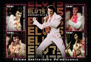 Togo 2010 - Elvis Presley 75th Birthday Anniversary - Sheet Of 4 Stamps - MNH