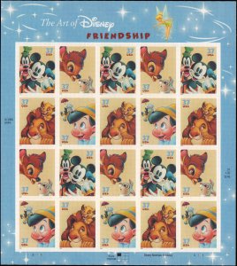 United States #3865-3868, Complete Set, Pane of 20, 2004, Disney, Never Hinged