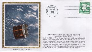 SYNCOM IV (LEASAT 3) SATELLITE DEPLOYED - HOUSTON, TX  1985  FDC17953