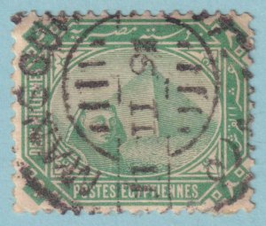 EGYPT - SPHINX AND PYRAMID STAMP WITH MANSOURA CANCEL - VERY FINE! - UWO