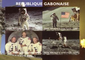 Gabon 2009  40th anniversary of the first men on the Moon Shlt (4) Imperforated