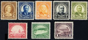 556/571, Mint F-VF LH 8 Different Stamps SCV $169.00