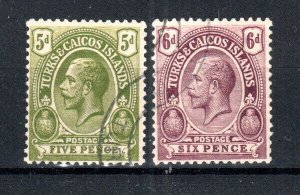 Turks and Caicos Islands 1922-26 5d and 6d SG 170-71 FU CDS