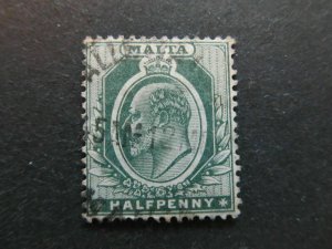 A4P27F22 Malta 1904-14 WMK Mult Crown CA 1/2d Used-