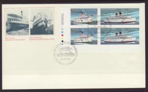 Canada 1140a Ships Plate Block Canada Post U/A FDC