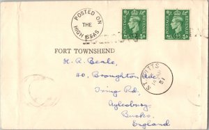 Saint Kitts Great Britain 1/2d KGVI (2) 1951 St. Kitts Paquebot Posted on the...