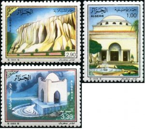 Algeria 1988 MNH Stamps Scott 869-871 Architecture Hot Springs Pool Fountains