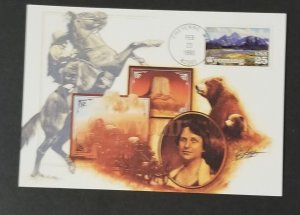 FDC Maxi Card Maximum Wyoming 1990 Stamp 2444 M101