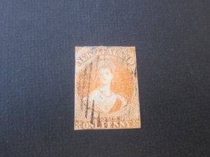 New Zealand 1858 Sc 7 thin FU