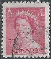 Canada 327 (used) 3c Elizabeth II