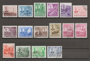 NORTH BORNEO 1950/52 SG 356/370 USED Cat £150