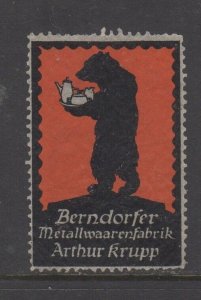 German Advert Stamp- Berndorf Metal Wares Factory Arthur Krupp - Thin Paper