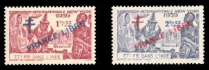 French Colonies, French India #182-183 Cat$14.60, 1942 World's Fair, set of t...