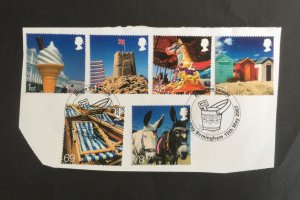 GB 2007.  Beside the Seaside. Set of 6 used stamps. Ex FDC on paper.
