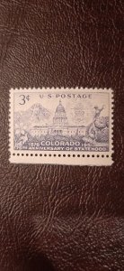 US Scott # 1001; 3c Colorado from 1951; MNH, og; XF centering