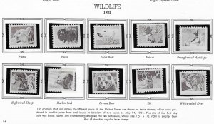 US #1880-89 18c American Wildlife-singles (MNH)  CV $5.00