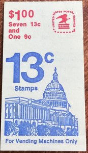 US #BK132 MNH Booklet of 16 Flag Over Capitol SCV $18.50 L42