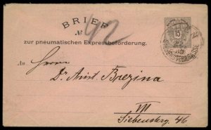 Austria Empire 1889 Rohrpost Pneumatic Mail Postal Stationery Envelope G67161