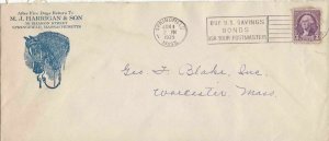 U.S. M.J. HARRIGAN & SON, Springfield Horse Illust 1946 Slogan Stamp Cover 47166