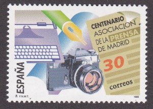 Spain # 2821, Press Association of Madrid Centennial, NH, 1/2 Cat.