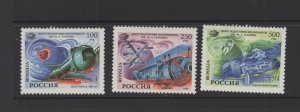 Russia #6210-12 (1994 Space Research set) VFMNH CV 1.00