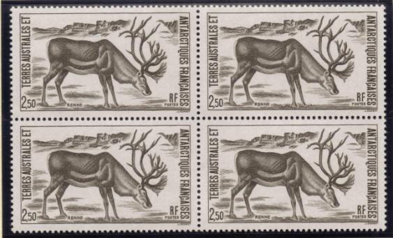 FSAT / TAAF #130 1987 Reindeer Block MNH