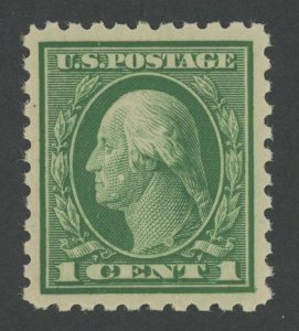 USA 424 - 1 cent Washington Perf 10 - XF/Superb Mint never hinged -perf dimple