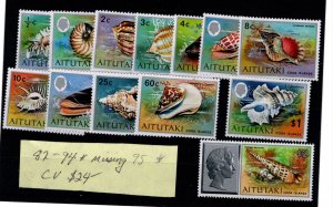 Aitutaki #82-94 MH - Stamp - CAT VALUE $24.00