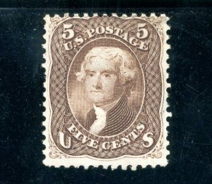 USAstamps Unused VF-XF US Serie of 1861 Jefferson Scott 76 NG