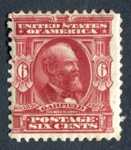 US 1902. Garfield. 6c stamp. MH. Sc#305.