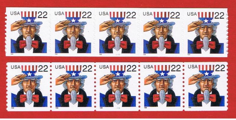 #3263 & 3353  MNH OG  Uncle Sam PNC-5 P#1111  Free S/H