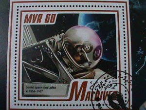 ​MALDIVES-2017 SC# 3989-60TH ANNIV: 1ST SPACE DOG LAIKA-IN SPACE CTO SHEET VF