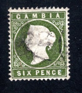 Gambia  SC# 18  VF, Used, 6p Queen Victoria, CV $67.50  ....  2280017