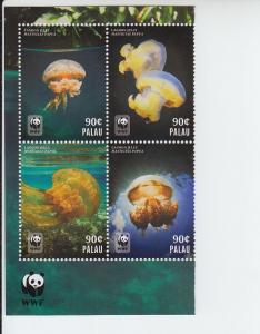 2015 Palau WWF Jellyfish B4 (Scott 1257) MNH