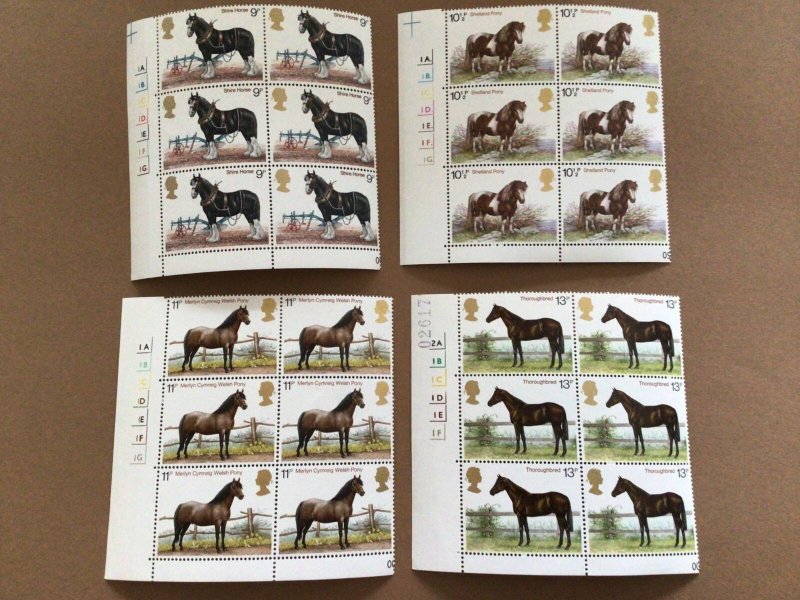 Great Britain 1978 Horses  mint never hinged stamps sheet Ref 62198