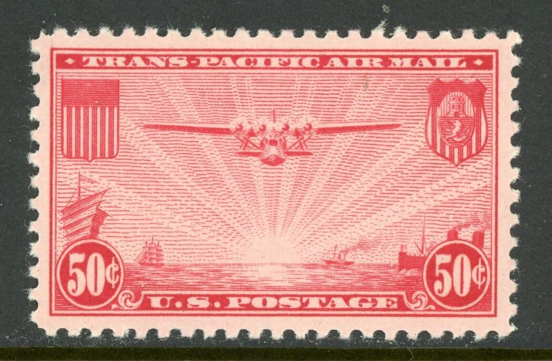 USA 1937 Airmail 50¢ Red Trans Pacific  Scott C22 MNH Y615