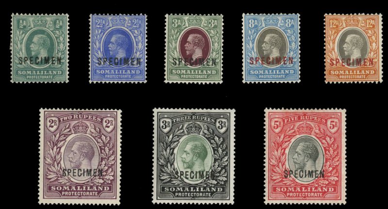 Somaliland Protectorate #51/63S (SG 60-72s) Cat£300 (for set), 1912 George V...