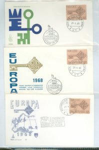 San Marino 687 1968 europa on three different unaddressed fd covers different cachets