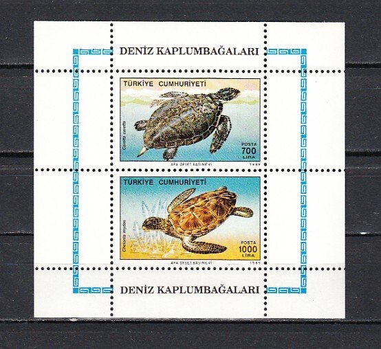 Turkey, Scott cat. 2457 A. Sea Turtles s/sheet.