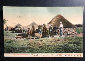 1908 Cape Of good Hope South Africa RPPC Postcard Cover to England Pigs & piccan