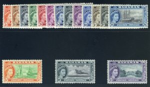 Bahamas 1954 QEII Pictorials set complete superb MNH. SG 201-216. Sc 158-173.