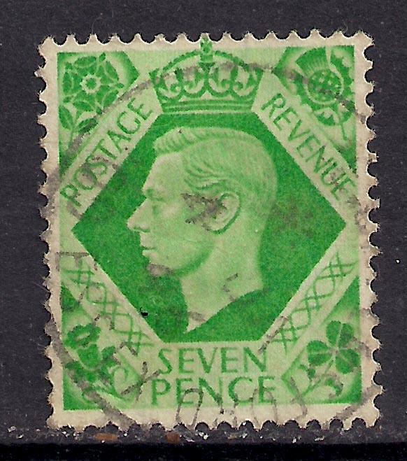 GB 1939 KGV1 7d Emerald Green used stamp SG 471  ( C469 )