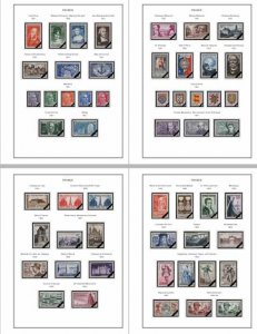 COLOR PRINTED FRANCE 1941-1965 STAMP ALBUM PAGES (55 illustrated pages)